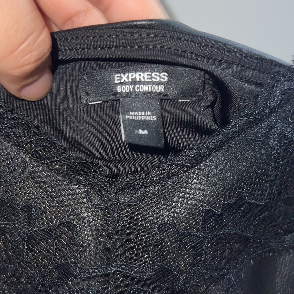 EXPRESS BLACK LEATHER TOP - Picture 3 of 5